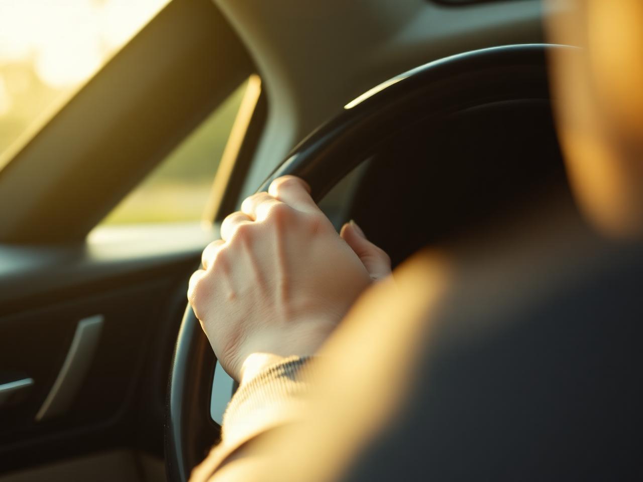 Hands on steering wheel